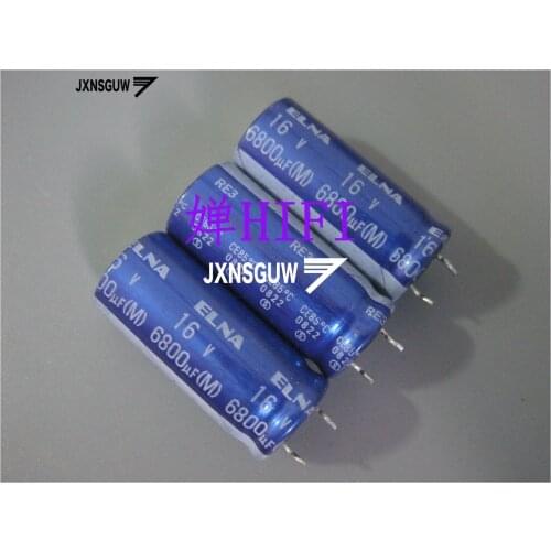 10PCS ELNA RE3 16V6800UF 16X35MM blue robe audio Aluminum electrolytic capacitors 6800uF/16V 85 degrees 6800UF 16V