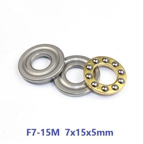 100pcs/lot F7-15M Axial Ball Thrust Bearing 7x15x5 mm miniature bearing Plane thrust ball bearing 7*15*5mm