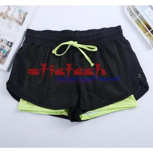 By dhl or ems 200pcs Running Shorts 2 In 1 Running Tights Short Womens Gym Cool Woman Sport Short Fitness Running Shorts