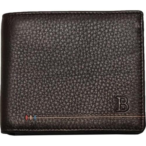 2020 Mens Wallet Business Genuine Leather Wallets Male Short Wallet Casual Coin Purse Money Clip Photo Holder Cards Holders