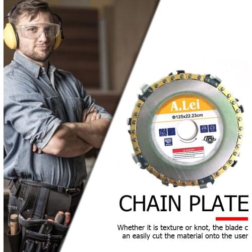 5 inch 9 Tooth Woodworking Tools Grinder Chain Wood Carving Disc for Angle Grinder Teeth Sharpener Chainsaw Plate