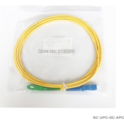 5pcs 10M SC UPC - SC APC fiber optic patchcord 3.0MM G657B3 simplex sm patch cord