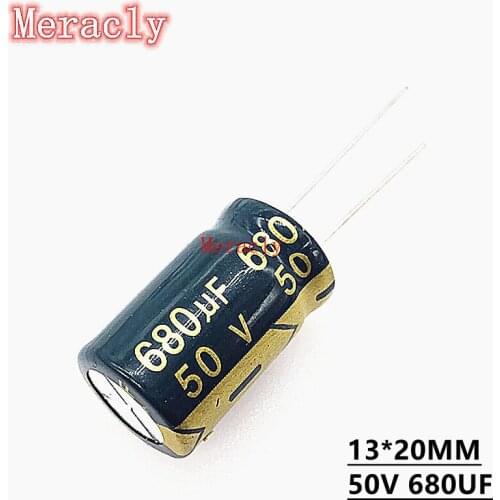 5PCS 50V 680UF Aluminum electrolytic capacitors Own factory long life High frequency and low resistance best quality 20