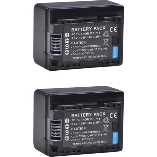 2pc BP-718 BP718 BP 718 Battery for Canon bp-718 BP-727 BP-709 CG-700 VIXIA HF M50 M52 M500 R32 R40 R42 R50 R52 R300 R500