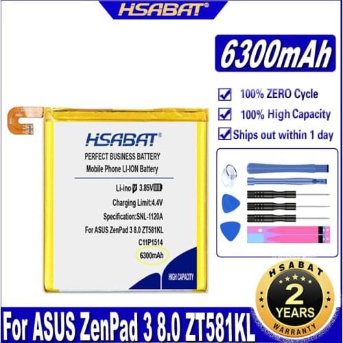 HSABAT C11P1514 6300mAh Battery For ASUS ZenPad 3 8.0 ZT581KL Batteries