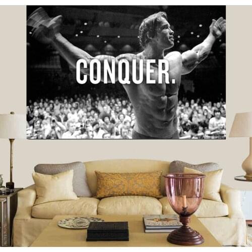 Arnold Schwarzenegger Bodybuilding Motivational Quote Canvas Poster Print Sexy Girl Fitness Wall Art Picture for Room Decor