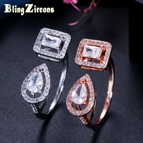 BeaQueen Brand Design Cubic Zirconia Micro Paved Round Adjustable Size Midi Open Rings Pinky Finger Jewelry for Women R078