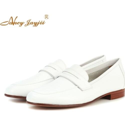 Nancyjayjii Ivory Fahsion 2019 New Slip On Leather Loafers Flats Dress Shoes Casual Autumn Pointed Toe Shoes Woman Size 4-16
