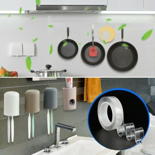 Household Double-sided Transparent Grip Tape Traceless Washable Adhesive Tape Nano Technology Reuse Detachable