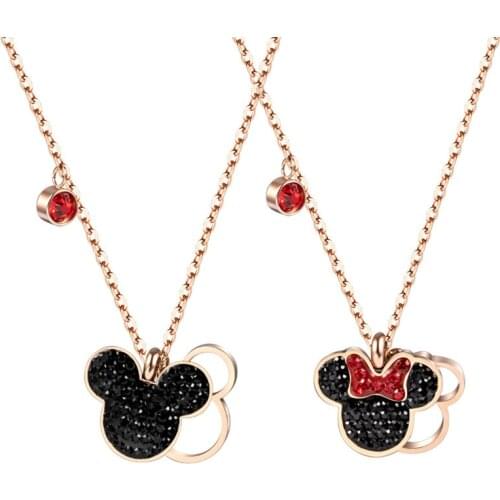 Disney Cartoon Mickey mouse Lady Doll Accessories necklace jewelry women gift Clothing accessories pendant chain