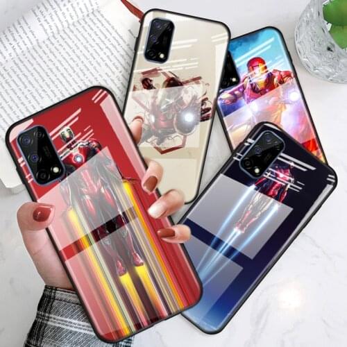 Tempered Glass Cover Marvel Iron Man Superhero For OPPO A9 2020 A52 Find X2 Lite Realme 7 7i 6 5 Pro C3 XT Phone Case
