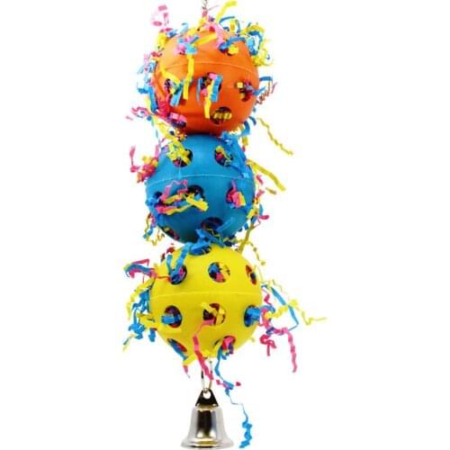 Dorakitten 1pc Bird Toy Creative Stuffed Plastic Ball Parrot Hanging Toy Bird Chewing Toys Pet Supplies For Bird Parrot Training