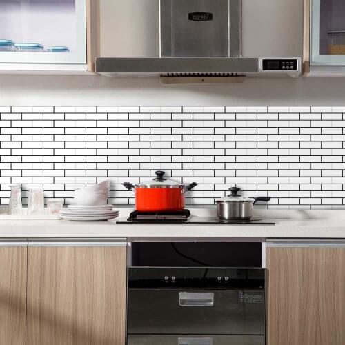 Funlife Brick Bathroom Wall Stickers,Self Adhesive PVC Kitchen Tiles Sticker Waterproof Wallpaper Living Room Nordic Home Decor