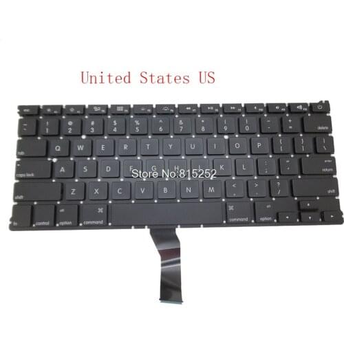 Laptop Keyboard For Apple For MACBOOK A1369 A1466 New Black Without Frame United States US No Backlit Film