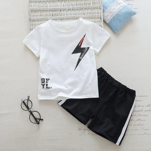 Menoea Boys Clothes Cotton T-shirt + Pants Suit Summer Child Clothing Casual Letter Printed Kids Clothing Set Kids Outfits 2pcs