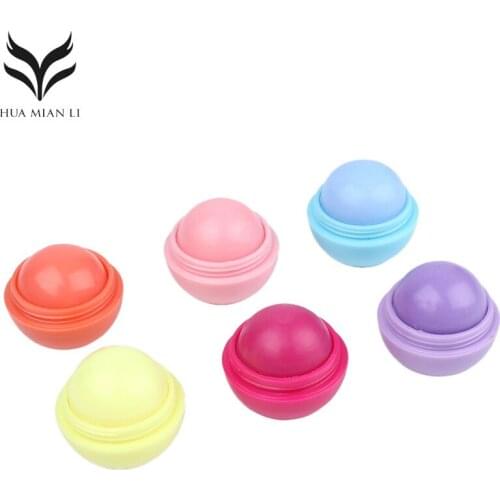 Ball Lip Balm Moisturizing Lipsticks Sweet Fruit Taste Lip Makeup Lip Balm Round Ball Shape Natural Makeup Lipstick Gloss