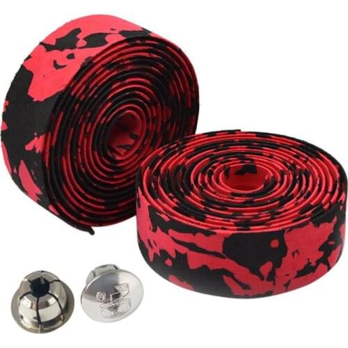 New Road Bike Bicycle Handlebar Tape Camouflagebelt Cycling Handle Belt Cork Wrap with Bar Plugs non slip absorb sweat