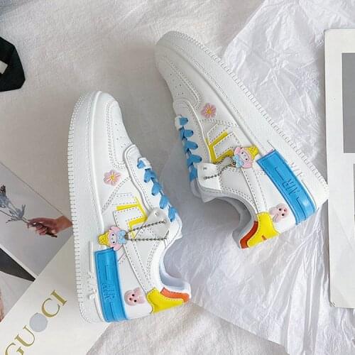 Womens Korean-Style 2021 New Student Macaron White Shoes Fashionable Shoes for Women Sneakers Sneakers Women