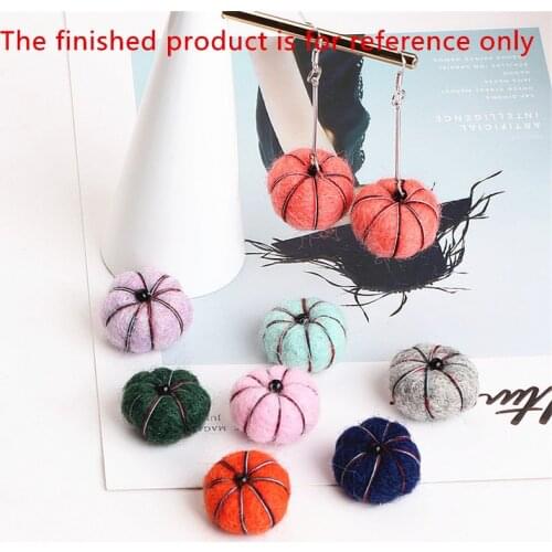 New Arrival 20PCs 23*18MM 3D Handmade Wool Felt Hallowmas Pumpkin Craft Fit Girls Women Earring Garment Shoes Keychain Decor