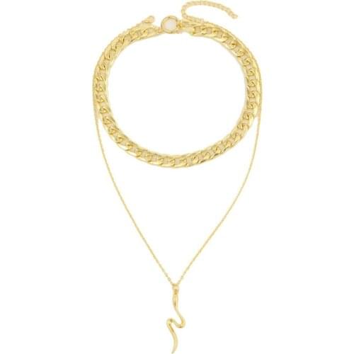 Animal Snake Necklace Exaggerated Punk Snake Pendant Multilayer Snake Bone Necklace Jewelry For Women Girls