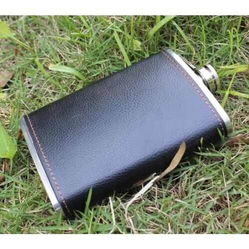 9OZ Stainless Steel Wine Pot Portable PU Leather Hip Flask Vintage Style Travel Whiskey Alcohol Liquor Bottle Small Mini Bottle