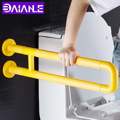 Toilet Handrails for Elderly Bathroom Safety Grab Bars Disabled Anti Slip Bathroom Handle White Stainless Steel Grab Rails