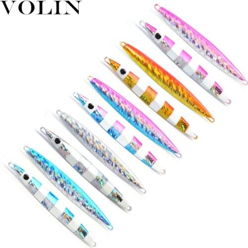 VOLIN Slow Jigging Metal Lure 1pc 80g 100g 120g 150g Saltwater Metal Fishing Lure Artificial Bait Casting Fishing Tackle