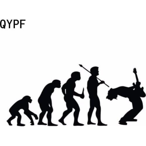 QYPF 15.2CM*6.6CM Car Styling Evolution Rock Music Funny Car Stickers Black Silver S2-0008