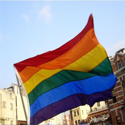 Rainbow Flag Colorful Rainbow Peace Flags Banner LGBT Pride LGBT Flag Lesbian Gay Parade Flags Home Decoration 86*150cm