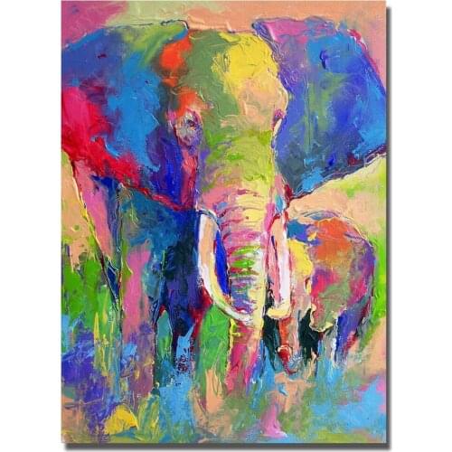 Frames of Living Room Wall Modern Decoration Wall Art Home Decor Pictures Abstract Elephant Oil Painting Canvas Wall Decor