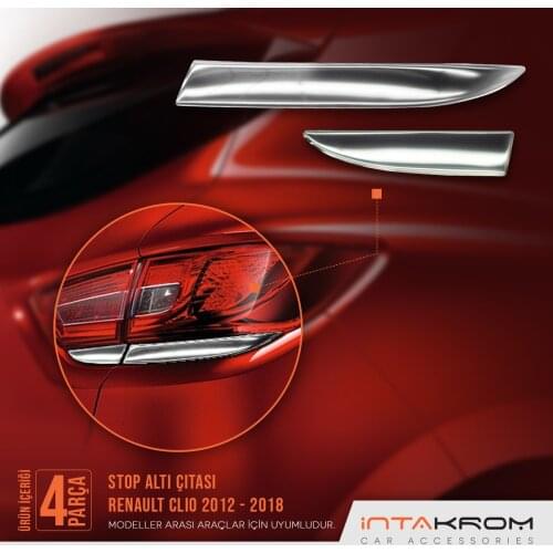 Renault Clio 4 For Chrome Stop Bottom Lath 4 Piece 2012 -2018 Models Compatible With Quality Car Accessory