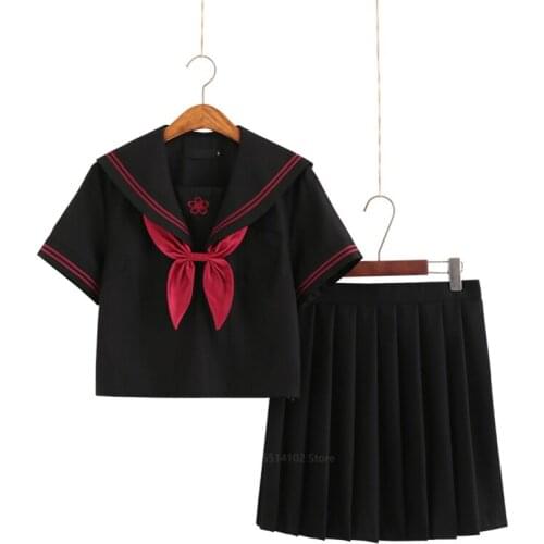 JK School Uniform Cosplay Sailor Dress Suit Girls Japanese Korean Style Short Long Sleeve Hell Pleated Skirt Anime Cute Cosplay