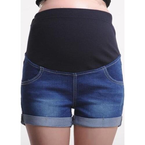 Maternity Denim Short Summer Jeans Pants For Pregnant Women Gravidas Clothing Pregnant pants Elastic Abdominal Jeans