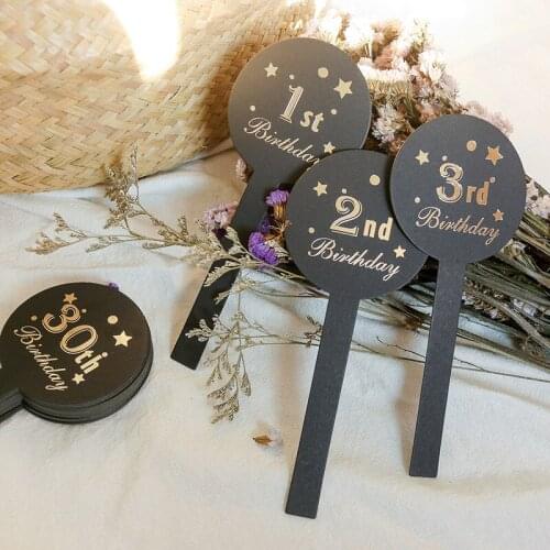 Creative 3D Number Card Happy Birthday Decorative Card Bronzing Age Stickers Gift Decoration Party DIY Labels Paper Card