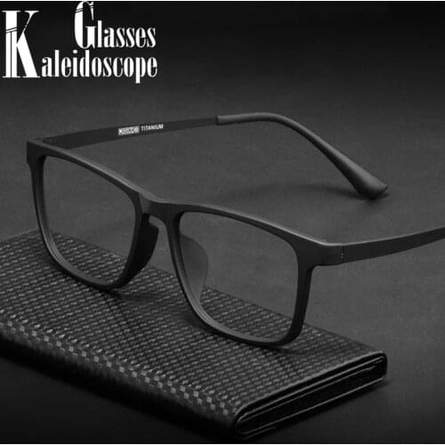Ultralight Glasses Men Pure Titanium Glasses Frames Optical Lenses Eyeglass Frame Transparent Square Prescription Glasses TR90