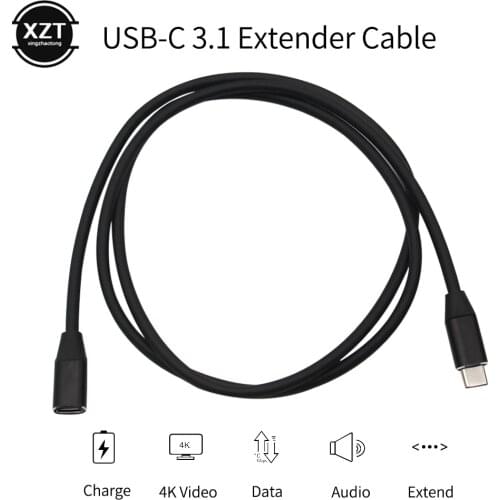 USB C Extension Cable Type C Extender Cord USB-C Thunderbolt 3 for Samsung Galaxy S8 Plus Nexus 5X Smart Phone USB 3.1 USB Cord