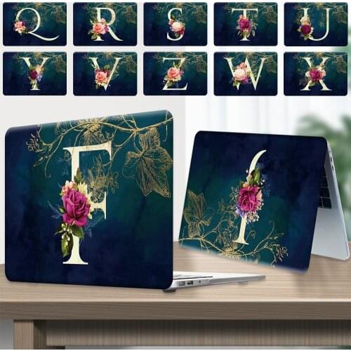 Computer Case for Apple Macbook Pro 13" A1708/Pro 15" A1707 A1990/Macbook 12" A1534 -Flower Letter Series Hard Shell Laptop Case
