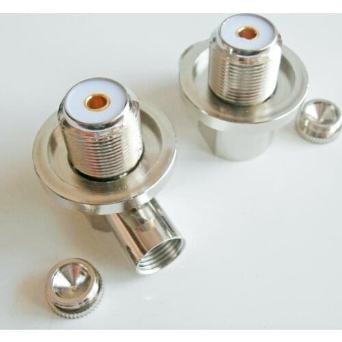 1X Pcs PL259 SO239 UHF Female Bulkhead Nut Panel 90 Degree Right Angle Clamp Solder For RG5 RG6 LMR300 RG304 5D-FB Cable Brass