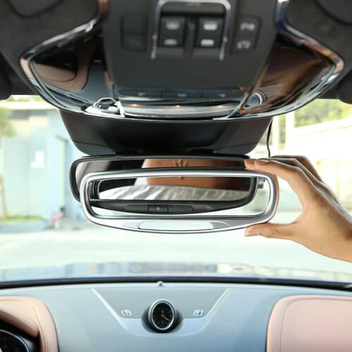 1 Pcs Interior Rearview Mirror Cover Trim ABS Chrome For Maserati Levante 2016 For Ghibli For Quattroporte 2017 Car Accessories