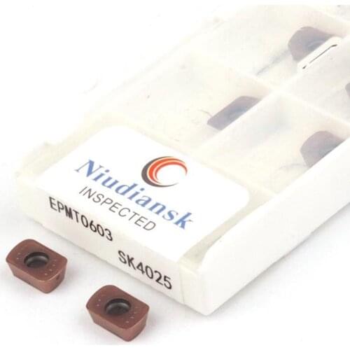 10Pcs EPMT0603 SK2025 SK4025 CNC Lathe Carbide Blade CNC Machine Tool Milling Cutter Machinable Steel Stainless Steel Cast Iron