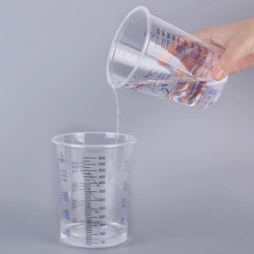 10Pcs 600ml Clear Plastic Paint Liquid Mixing Graduated Measuring Cup Container Measuring Cup Container Measuring Cup Container