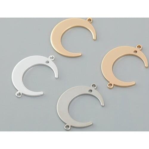 10 pieces of brass gold-plated moon bracelet connector charm for jewelry making DIY jewelry discovery handmade accessories