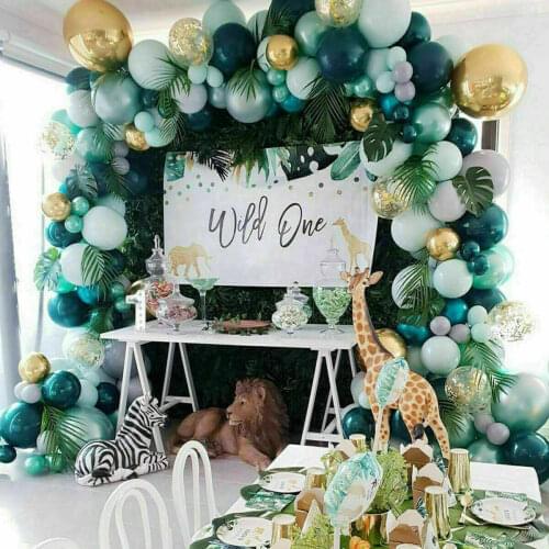 167Pcs/set Jungle Themed Party Decor Balloons Garland Kit Dark Green Ballons Jungle Animal Forest Balloon Arch for Baby Shower