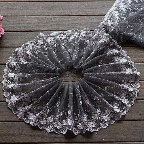 2yards/lot 18cm wide Embroidered Tulle Lace trim mesh lace trim ~Blue Granite ~ beautiful