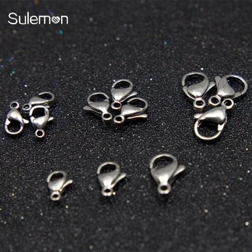 20pc/Lot 9/11/13mm Stainless Steel Lobster Clasps Hooks Jewelry Finding Bracelet Making Handmade Accessories Necklace Parts JF19