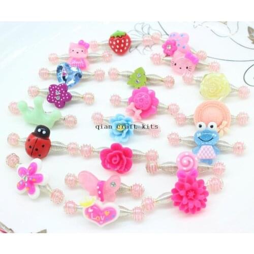 25pcs flower kawaii hair clips baby girls stretch apply stamp attach on bendible spring firm grip w/ gift box free shipping