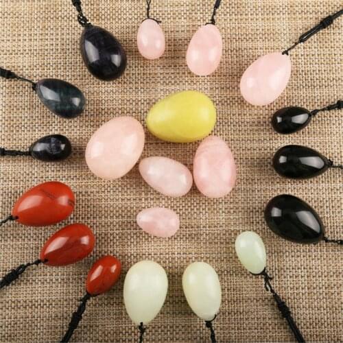 3pcs Dropshipping Rose Quartz Yoni Egg Vaginal Tightening Kegel Exerciser Vaginal Massage Yoni Wand Kegel Massage Ball