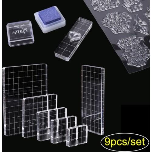 Acrylic Clear Stamping Blocks Pad Sets For DIY Scrapbooking Clear Photo Album Decorative Rubber Stamp Crafts Tools 2021