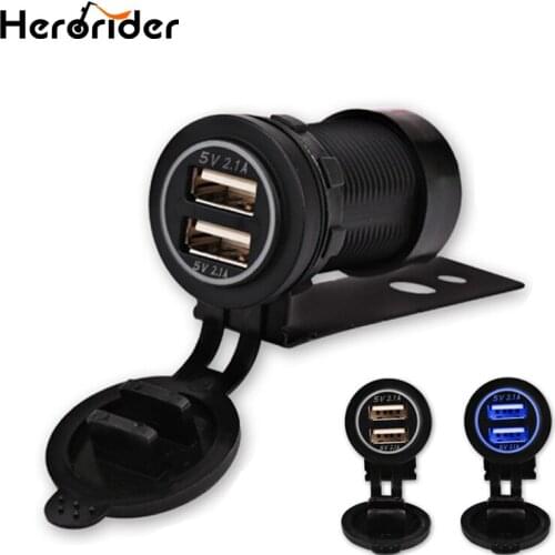 Herorider Car-Charger Universal Mini Dual USB Car Charger For iPhone 8 Xiaomi Samsung Car Socket Adapter Double USB Car Charger