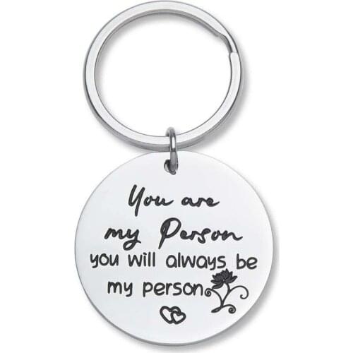 Engraved Keychain for Best Friend Gifts You Are My Person Key Ring Friendship Gifts for Him Her Women Men Teen Girl
